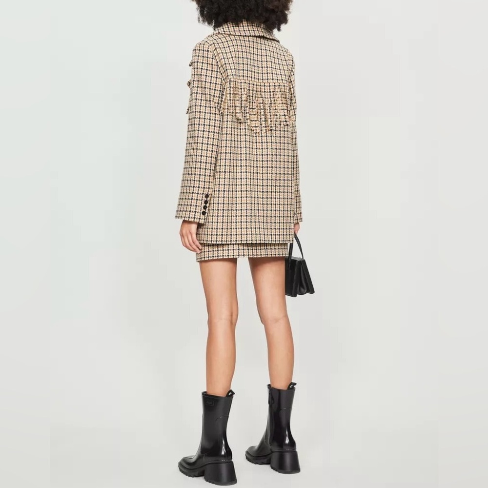 The Kooples Patterned Formal Wool Jacket With Fringing - Picture 6 of 14